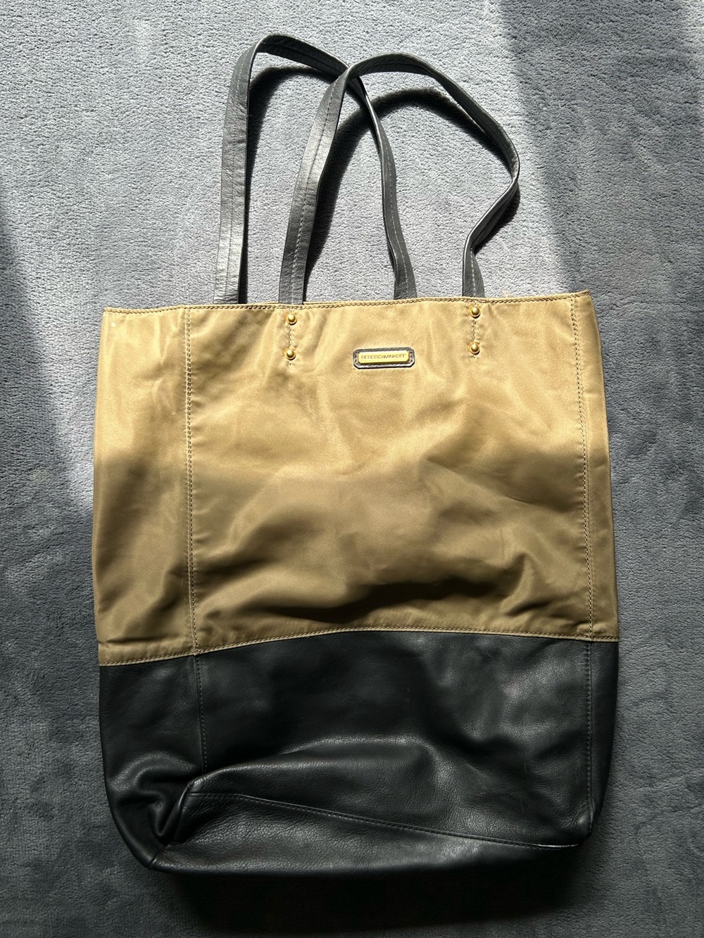 Rebecca Minkoff Two-Tone Tote in Olive and Black